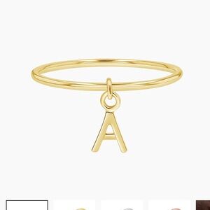 New Baby solid Gold Initial Drop Ring with letter “T”